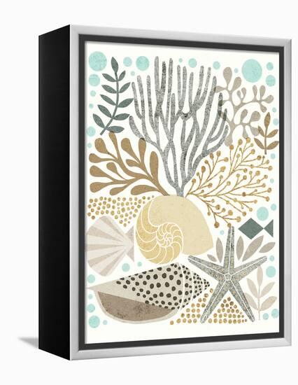 Under Sea Treasures VI Gold Neutral-Michael Mullan-Framed Stretched Canvas