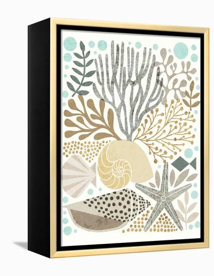 Under Sea Treasures VI Gold Neutral-Michael Mullan-Framed Stretched Canvas