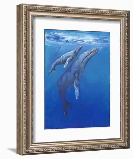 Under Sea Whales I-Tim O'toole-Framed Premium Giclee Print