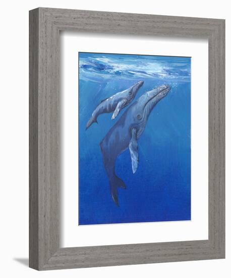 Under Sea Whales I-Tim O'toole-Framed Premium Giclee Print