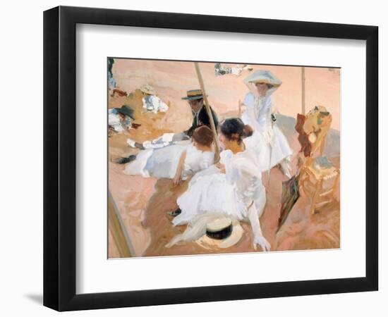 Under the Awning, on the Beach at Zarautz-Joaquín Sorolla y Bastida-Framed Giclee Print