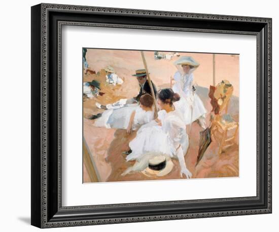 Under the Awning, on the Beach at Zarautz-Joaquín Sorolla y Bastida-Framed Giclee Print