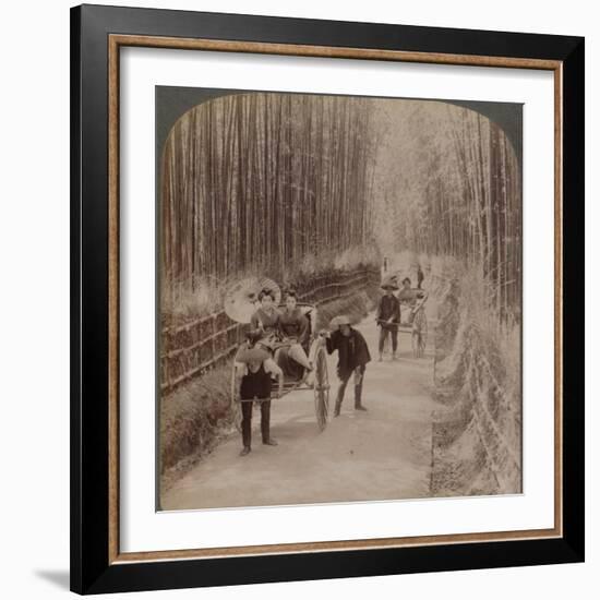 Under the bamboo trees - on the famous avenue near Kiyomizu, Kyoto, Japan, 1904-Unknown-Framed Photographic Print