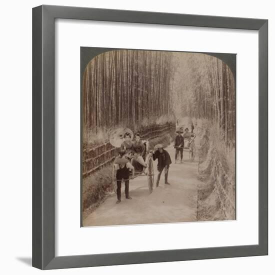 Under the bamboo trees - on the famous avenue near Kiyomizu, Kyoto, Japan, 1904-Unknown-Framed Photographic Print