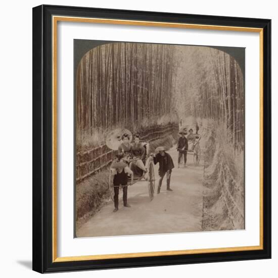 Under the bamboo trees - on the famous avenue near Kiyomizu, Kyoto, Japan, 1904-Unknown-Framed Photographic Print