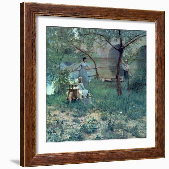 Under the Cherry Tree, the Bridge at Grez, 1884-Sir John Lavery-Framed Giclee Print