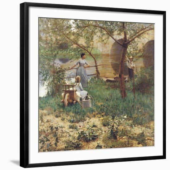 Under the Cherry Tree-Sir John Lavery-Framed Premium Giclee Print