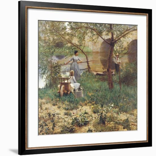 Under the Cherry Tree-Sir John Lavery-Framed Premium Giclee Print