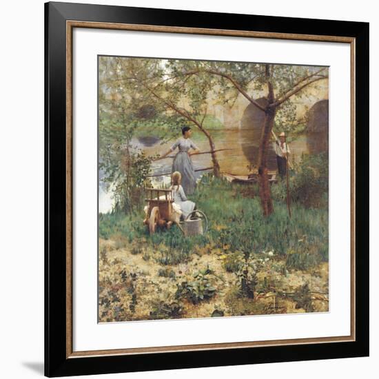 Under the Cherry Tree-Sir John Lavery-Framed Premium Giclee Print