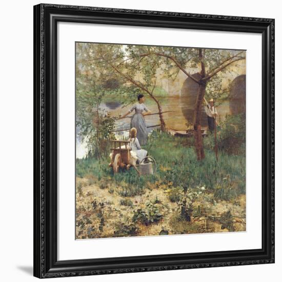 Under the Cherry Tree-Sir John Lavery-Framed Premium Giclee Print