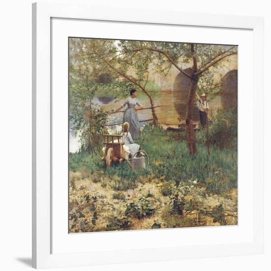 Under the Cherry Tree-Sir John Lavery-Framed Premium Giclee Print