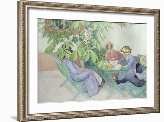 Under the Chestnut Tree, 1912-Carl Larsson-Framed Premium Giclee Print