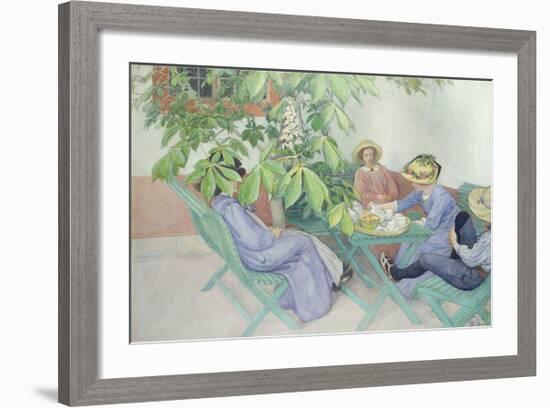 Under the Chestnut Tree, 1912-Carl Larsson-Framed Premium Giclee Print