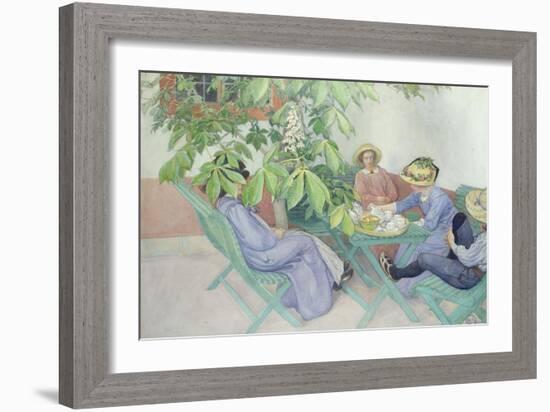 Under the Chestnut Tree, 1912-Carl Larsson-Framed Giclee Print