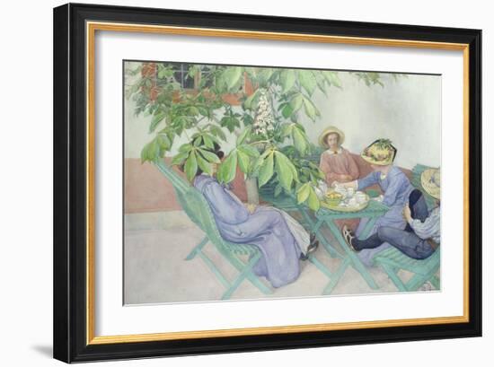 Under the Chestnut Tree, 1912-Carl Larsson-Framed Giclee Print