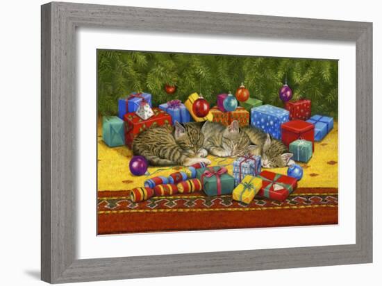 Under the Christmas Tree-Janet Pidoux-Framed Giclee Print