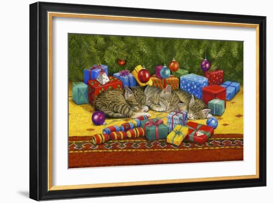 Under the Christmas Tree-Janet Pidoux-Framed Giclee Print