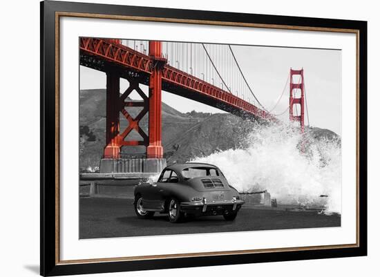 Under the Golden Gate Bridge, San Francisco (BW)-Gasoline Images-Framed Giclee Print