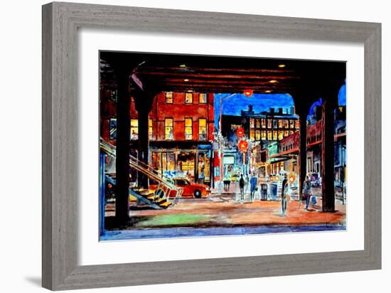 Under the Highline at Night, From the Whitney Museum, 2018-Anthony Butera-Framed Giclee Print