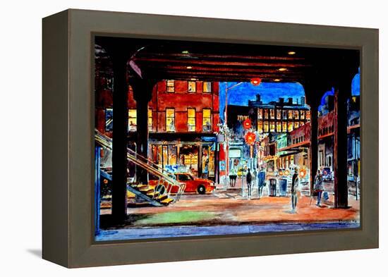 Under the Highline at Night, From the Whitney Museum, 2018-Anthony Butera-Framed Premier Image Canvas