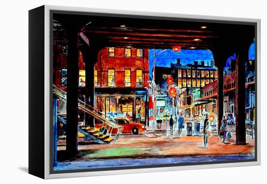 Under the Highline at Night, From the Whitney Museum, 2018-Anthony Butera-Framed Premier Image Canvas