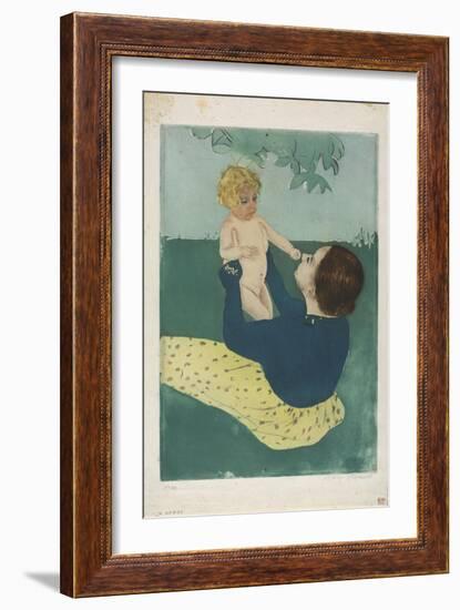 Under the Horse Chestnut Tree, 1896-97 (Drypoint and Aquatint)-Mary Stevenson Cassatt-Framed Giclee Print