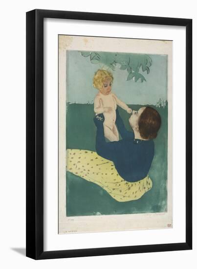 Under the Horse Chestnut Tree, 1896-97 (Drypoint and Aquatint)-Mary Stevenson Cassatt-Framed Giclee Print