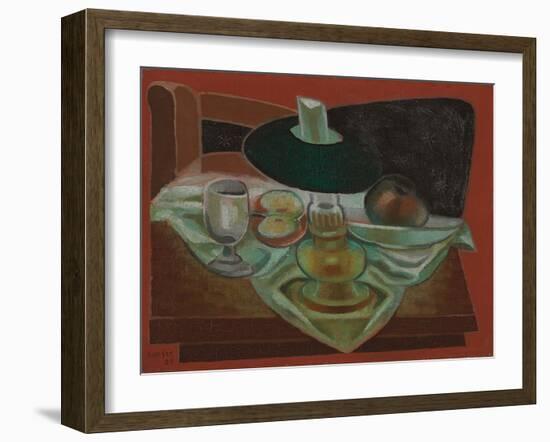 Under the Lamp; Sous La Lampe, 1925 (Oil on Canvas)-Juan Gris-Framed Giclee Print