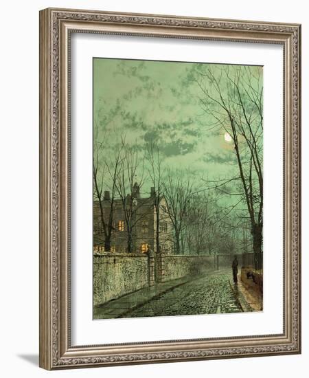 Under the Moonbeams, 1887 (Oil on Board)-John Atkinson Grimshaw-Framed Giclee Print