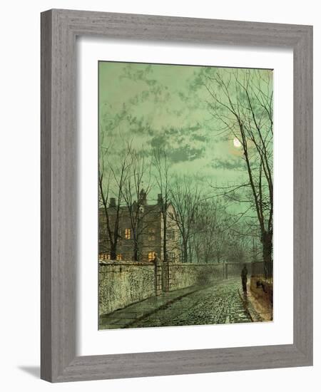 Under the Moonbeams, 1887 (Oil on Board)-John Atkinson Grimshaw-Framed Giclee Print