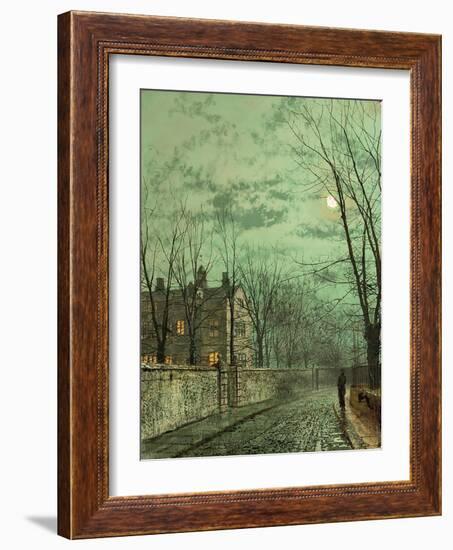 Under the Moonbeams, 1887 (Oil on Board)-John Atkinson Grimshaw-Framed Giclee Print