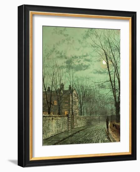 Under the Moonbeams, 1887 (Oil on Board)-John Atkinson Grimshaw-Framed Giclee Print