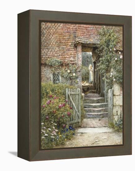 Under the Old Malthouse, Hambledon, Surrey (Watercolour with Scratching Out)-Helen Allingham-Framed Premier Image Canvas