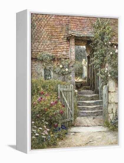 Under the Old Malthouse, Hambledon, Surrey (Watercolour with Scratching Out)-Helen Allingham-Framed Premier Image Canvas