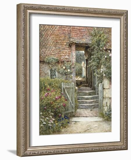 Under the Old Malthouse, Hambledon, Surrey (Watercolour with Scratching Out)-Helen Allingham-Framed Giclee Print