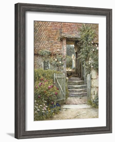 Under the Old Malthouse, Hambledon, Surrey (Watercolour with Scratching Out)-Helen Allingham-Framed Giclee Print