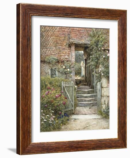 Under the Old Malthouse, Hambledon, Surrey (Watercolour with Scratching Out)-Helen Allingham-Framed Giclee Print