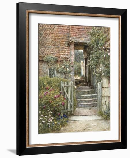 Under the Old Malthouse, Hambledon, Surrey (Watercolour with Scratching Out)-Helen Allingham-Framed Giclee Print