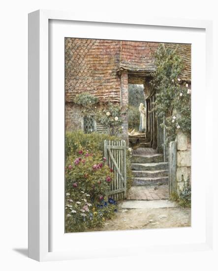 Under the Old Malthouse, Hambledon, Surrey (Watercolour with Scratching Out)-Helen Allingham-Framed Giclee Print