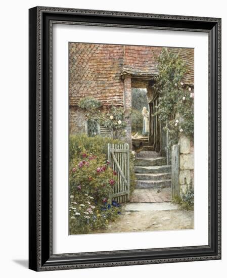 Under the Old Malthouse, Hambledon, Surrey (Watercolour with Scratching Out)-Helen Allingham-Framed Giclee Print