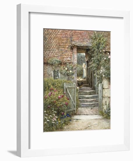 Under the Old Malthouse, Hambledon, Surrey (Watercolour with Scratching Out)-Helen Allingham-Framed Premium Giclee Print