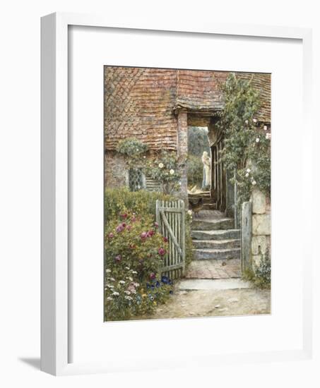 Under the Old Malthouse, Hambledon, Surrey (Watercolour with Scratching Out)-Helen Allingham-Framed Premium Giclee Print