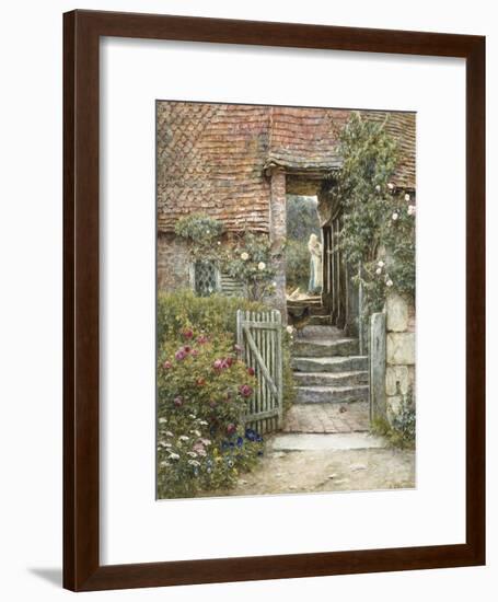 Under the Old Malthouse, Hambledon, Surrey (Watercolour with Scratching Out)-Helen Allingham-Framed Premium Giclee Print