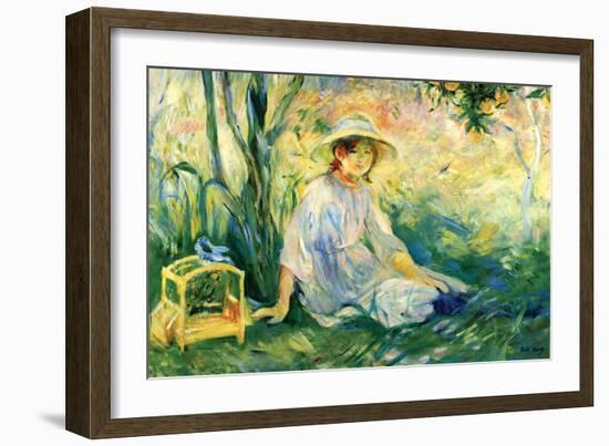 Under the Orange Tree-Berthe Morisot-Framed Art Print
