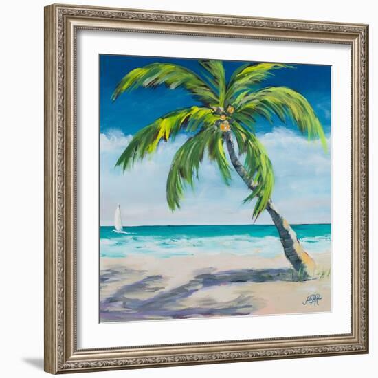 Under the Palm's Breeze I-Julie DeRice-Framed Art Print