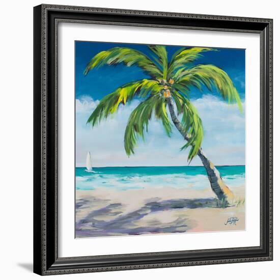 Under the Palm's Breeze I-Julie DeRice-Framed Art Print