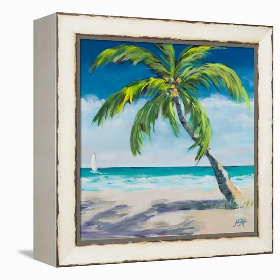 Under the Palm's Breeze I-Julie DeRice-Framed Stretched Canvas