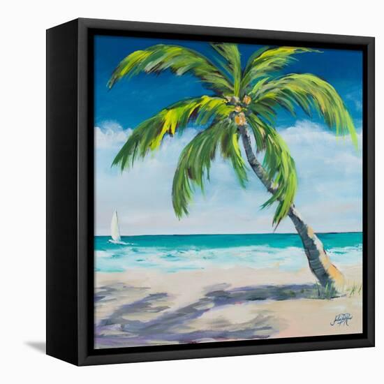 Under the Palm's Breeze I-Julie DeRice-Framed Stretched Canvas