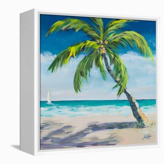 Under the Palm's Breeze I-Julie DeRice-Framed Stretched Canvas