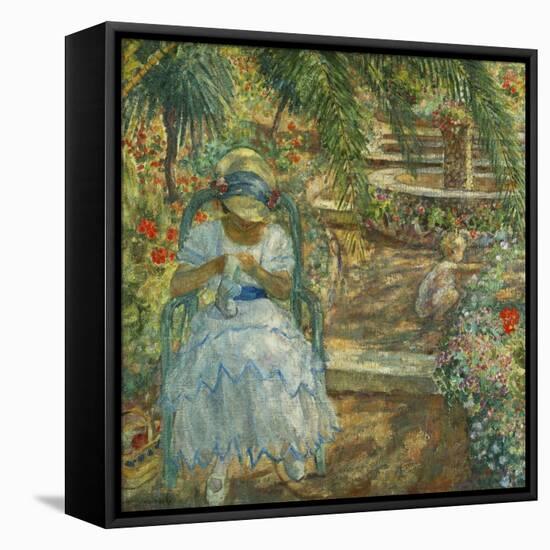 Under the Palm Trees; Sous les Palmiers-Henri Lebasque-Framed Premier Image Canvas